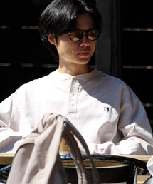 GLOSTER | 【BOY刺繍】裏グラデーション ヘンリーネック ロンT(Tシャツ/カットソー)