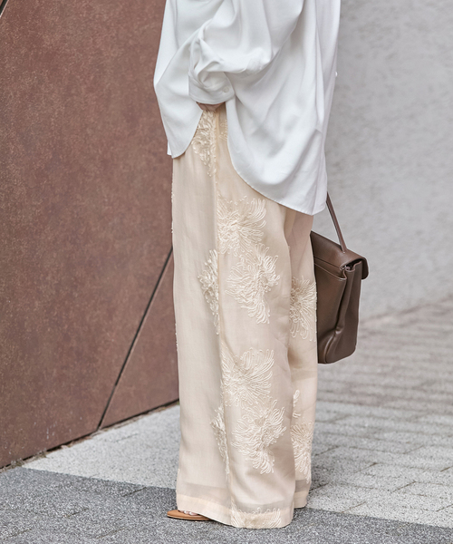 JOURNAL STANDARD（ジャーナルスタンダード）の「《追加2》シアーレースレイヤードパンツ（その他パンツ・レディース・ブラック/ホワイト/ベージュ・FREE）」の8枚目の写真