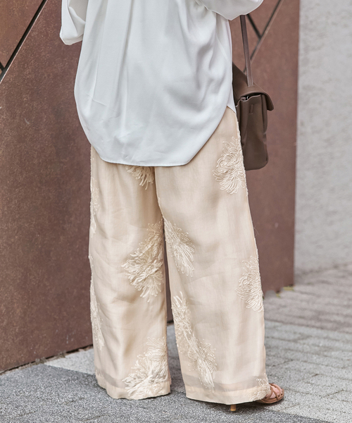 JOURNAL STANDARD（ジャーナルスタンダード）の「《追加2》シアーレースレイヤードパンツ（その他パンツ・レディース・ブラック/ホワイト/ベージュ・FREE）」の10枚目の写真