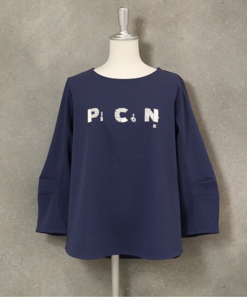 STUDIO PICONE(スタジオピッコーネ)の「UV冷感タック袖プルオーバー(Tシャツ/カットソー・レディース・ネイビー/ホワイト/ライトオレンジ系・LL/L/M)」の7枚目の写真