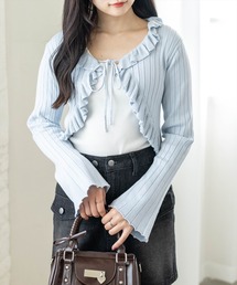 clear | フリルニットカーディガン [カジュアル 着回し抜群 大人]≪新作≫(カーディガン/ボレロ)