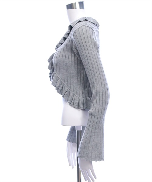 clear（クリア）の「フリルニットカーディガン [カジュアル 着回し抜群 大人]≪新作≫（カーディガン/ボレロ・レディース・サックスブルー/レッド/杢グレー/ブラック/アイボリー・F）」の15枚目の写真