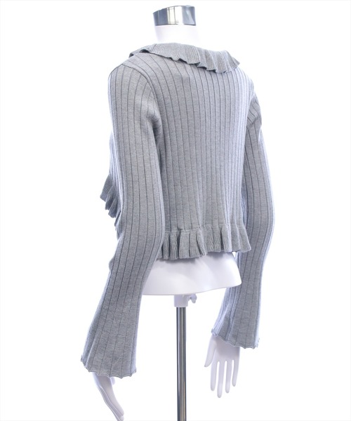 clear（クリア）の「フリルニットカーディガン [カジュアル 着回し抜群 大人]≪新作≫（カーディガン/ボレロ・レディース・サックスブルー/レッド/杢グレー/ブラック/アイボリー・F）」の16枚目の写真