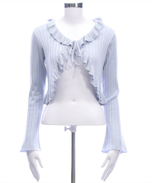 clear（クリア）の「フリルニットカーディガン [カジュアル 着回し抜群 大人]≪新作≫（カーディガン/ボレロ・レディース・サックスブルー/レッド/杢グレー/ブラック/アイボリー・F）」の18枚目の写真