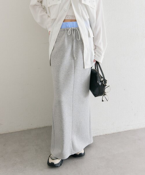 mystic(ミスティック)の「Wベルトスウェットスカート(スカート・レディース・グレー/オフホワイト/ネイビー・2/1)」の3枚目の写真