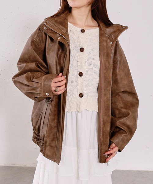 archives（アルシーヴ）の「２ｗａｙアソートミドルブルゾン（ブルゾン・レディース・ブラウン/キャメル/アイボリー/ブラック・MEDIUM）」の3枚目の写真