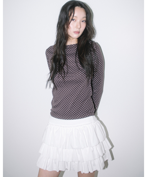 HAVISM(ヘビズム)の「GOLJI BOAT NECK L/S TEE(9COLOR)(Tシャツ/カットソー・レディース・ライトグレー/ブラウン/ピンク/イエロー/ブラック/アイボリー/ヘザーグレー/ブラック系その他/アイボリー系・FREE)」の12枚目の写真