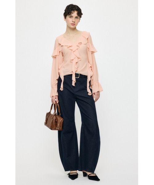 MOUSSY(マウジー)の「【26年SS新作】HORSESHOE BAGGY(デニムパンツ・レディース・ワンウォッシュ/ライトブルー・0/1/2)」の11枚目の写真