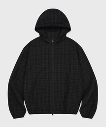 KIIMUIR（キミュア）の「チェックフードウィンドブレーカー_ブラック（その他アウター）」