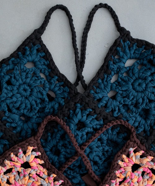 VACANCY（ヴァカンシー）の「モチーフ編みキャミソール/ボスチェ/ハンドメイド（その他トップス・レディース・オレンジ/ブルー・FREE）」の3枚目の写真