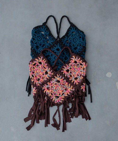 VACANCY（ヴァカンシー）の「モチーフ編みキャミソール/ボスチェ/ハンドメイド（その他トップス・レディース・オレンジ/ブルー・FREE）」の4枚目の写真