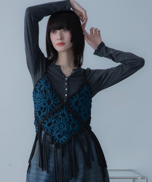 VACANCY（ヴァカンシー）の「モチーフ編みキャミソール/ボスチェ/ハンドメイド（その他トップス・レディース・オレンジ/ブルー・FREE）」の10枚目の写真