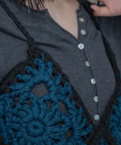 VACANCY（ヴァカンシー）の「モチーフ編みキャミソール/ボスチェ/ハンドメイド（その他トップス・レディース・オレンジ/ブルー・FREE）」の7枚目の写真