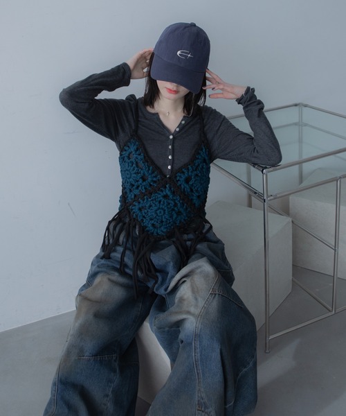 VACANCY（ヴァカンシー）の「モチーフ編みキャミソール/ボスチェ/ハンドメイド（その他トップス・レディース・オレンジ/ブルー・FREE）」の16枚目の写真