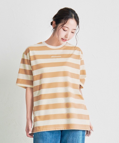 MIKI HOUSE(ミキハウス)の「【WEB限定】ボーダー半袖Tシャツ(大人用)(Tシャツ/カットソー・レディース・ブルー/グリーン系その他/ベージュ/ピンク・L(175-185cm)/M(165-175cm)/S(155-165cm))」の2枚目の写真