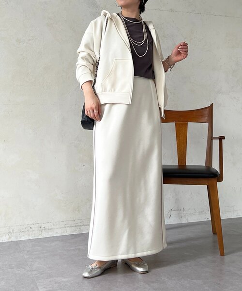 un dix cors(アンディコール)の「ボンディングパーカー(パーカー・レディース・ブラック/アイボリー/ブルー系その他・FREE)」の8枚目の写真