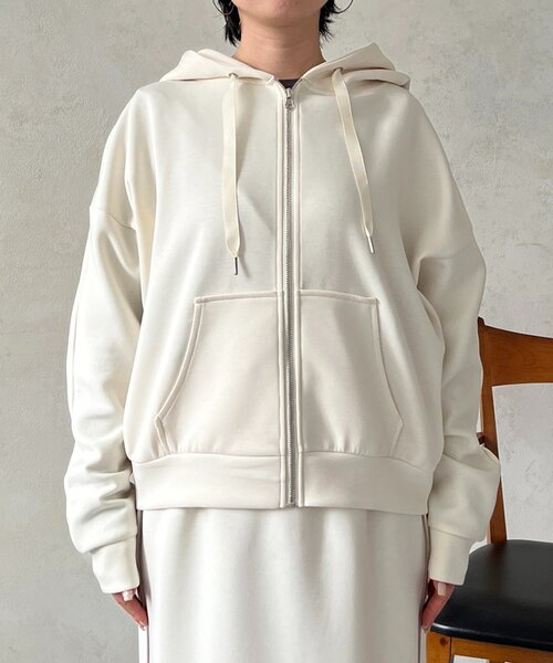 un dix cors(アンディコール)の「ボンディングパーカー(パーカー・レディース・ブラック/アイボリー/ブルー系その他・FREE)」の10枚目の写真