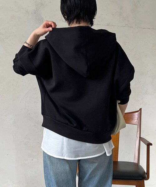 un dix cors(アンディコール)の「ボンディングパーカー(パーカー・レディース・ブラック/アイボリー/ブルー系その他・FREE)」の22枚目の写真