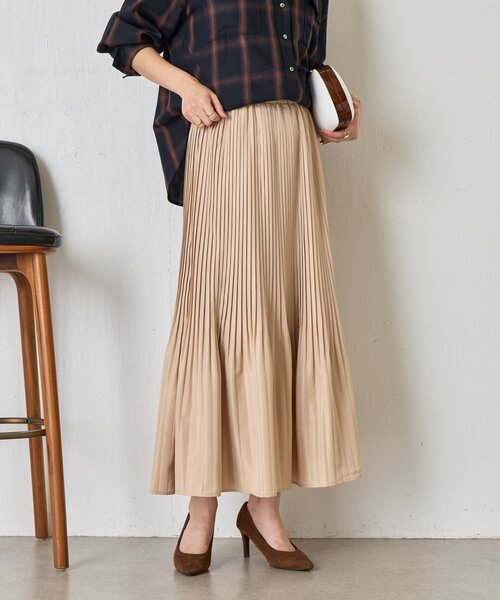 Jena espace merveilleux(ジェナ エスパスメルヴェイユ)の「プリーツスカート(スカート・レディース・チャコールグレー/アイボリー/ベージュ・FREE)」の3枚目の写真