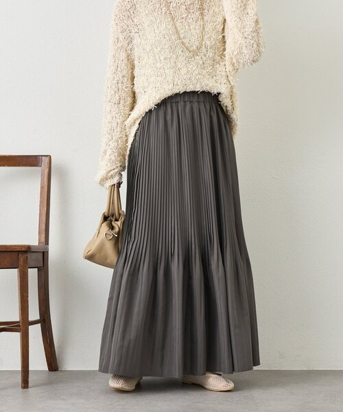 Jena espace merveilleux(ジェナ エスパスメルヴェイユ)の「プリーツスカート(スカート・レディース・チャコールグレー/アイボリー/ベージュ・FREE)」の2枚目の写真