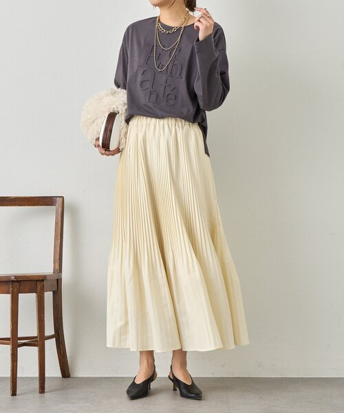 Jena espace merveilleux(ジェナ エスパスメルヴェイユ)の「プリーツスカート(スカート・レディース・チャコールグレー/アイボリー/ベージュ・FREE)」の5枚目の写真