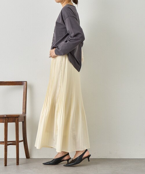 Jena espace merveilleux(ジェナ エスパスメルヴェイユ)の「プリーツスカート(スカート・レディース・チャコールグレー/アイボリー/ベージュ・FREE)」の7枚目の写真