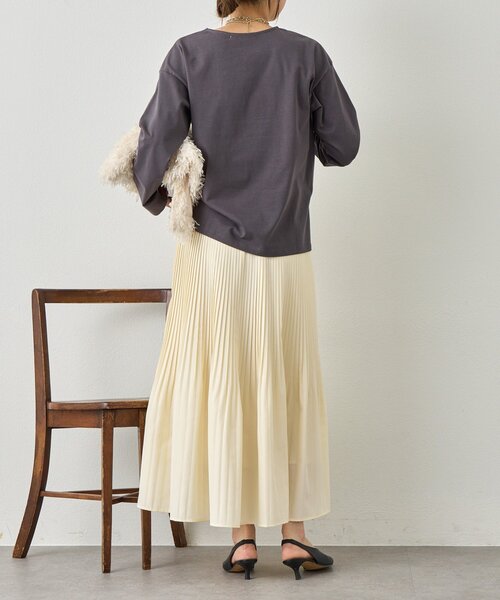 Jena espace merveilleux(ジェナ エスパスメルヴェイユ)の「プリーツスカート(スカート・レディース・チャコールグレー/アイボリー/ベージュ・FREE)」の9枚目の写真