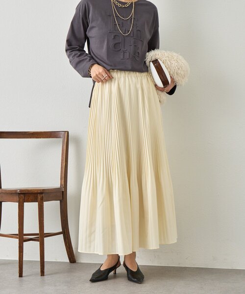 Jena espace merveilleux(ジェナ エスパスメルヴェイユ)の「プリーツスカート(スカート・レディース・チャコールグレー/アイボリー/ベージュ・FREE)」の10枚目の写真