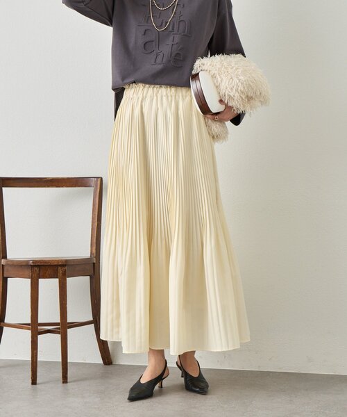 Jena espace merveilleux(ジェナ エスパスメルヴェイユ)の「プリーツスカート(スカート・レディース・チャコールグレー/アイボリー/ベージュ・FREE)」の11枚目の写真