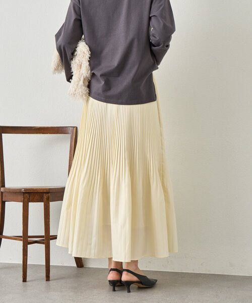 Jena espace merveilleux(ジェナ エスパスメルヴェイユ)の「プリーツスカート(スカート・レディース・チャコールグレー/アイボリー/ベージュ・FREE)」の13枚目の写真