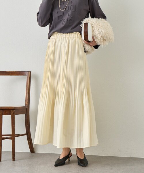 Jena espace merveilleux(ジェナ エスパスメルヴェイユ)の「プリーツスカート(スカート・レディース・チャコールグレー/アイボリー/ベージュ・FREE)」の14枚目の写真