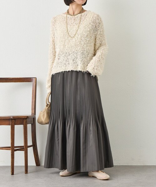 Jena espace merveilleux(ジェナ エスパスメルヴェイユ)の「プリーツスカート(スカート・レディース・チャコールグレー/アイボリー/ベージュ・FREE)」の16枚目の写真