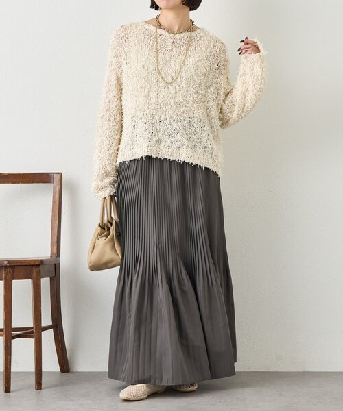 Jena espace merveilleux(ジェナ エスパスメルヴェイユ)の「プリーツスカート(スカート・レディース・チャコールグレー/アイボリー/ベージュ・FREE)」の17枚目の写真