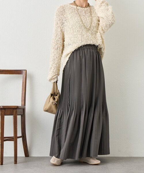 Jena espace merveilleux(ジェナ エスパスメルヴェイユ)の「プリーツスカート(スカート・レディース・チャコールグレー/アイボリー/ベージュ・FREE)」の21枚目の写真