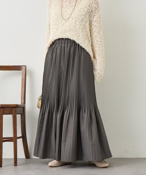 Jena espace merveilleux(ジェナ エスパスメルヴェイユ)の「プリーツスカート(スカート・レディース・チャコールグレー/アイボリー/ベージュ・FREE)」の22枚目の写真