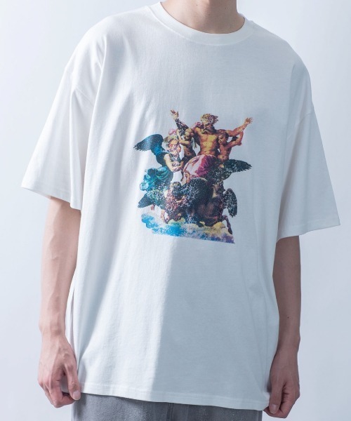 NOIZY(ノイジー)の「various logo designs T-shirt / ヴィンテージ フォトプリントTシャツ デザイン 半袖 Tシャツ(Tシャツ/カットソー・メンズ・ホワイト/ブラック・LARGE/MEDIUM)」の4枚目の写真