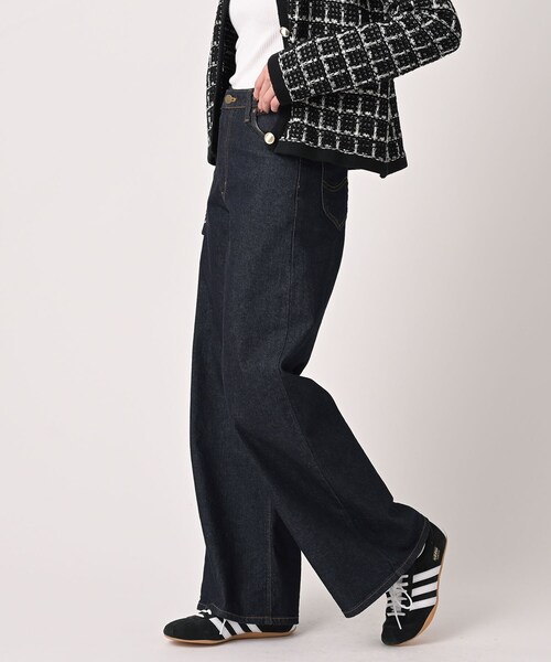 UNTITLED（アンタイトル）の「【LEE】STANDARD WARDROBE ワイドパンツ（デニムパンツ・レディース・ネイビー・02/01）」の3枚目の写真