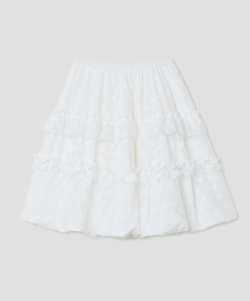 Layered Volume Lace Skirt [White]（スカート）｜TYPESERVICE（タイプ