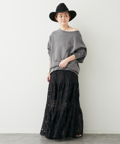 Deuxieme Classe（ドゥーズィエムクラス）の「*Vintage Off Shoulder プルオーバー（スウェット・レディース・ベージュ/ブラック系その他・FREE）」の10枚目の写真