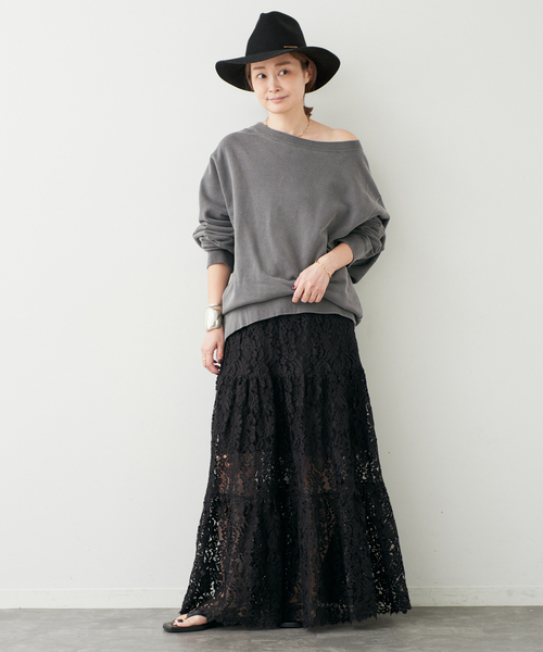 Deuxieme Classe（ドゥーズィエムクラス）の「*Vintage Off Shoulder プルオーバー（スウェット・レディース・ベージュ/ブラック系その他・FREE）」の11枚目の写真