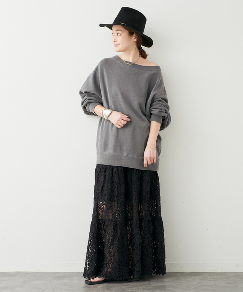 Deuxieme Classe（ドゥーズィエムクラス）の「*Vintage Off Shoulder プルオーバー（スウェット・レディース・ベージュ/ブラック系その他・FREE）」の12枚目の写真