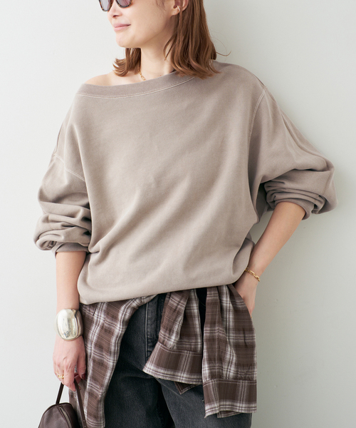 Deuxieme Classe（ドゥーズィエムクラス）の「*Vintage Off Shoulder プルオーバー（スウェット・レディース・ベージュ/ブラック系その他・FREE）」の16枚目の写真
