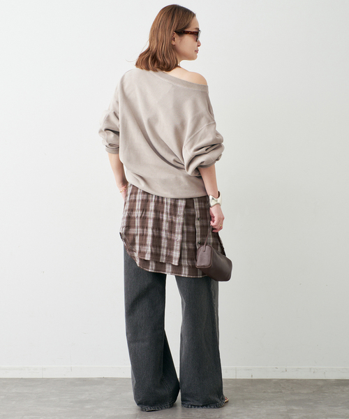 Deuxieme Classe（ドゥーズィエムクラス）の「*Vintage Off Shoulder プルオーバー（スウェット・レディース・ベージュ/ブラック系その他・FREE）」の22枚目の写真