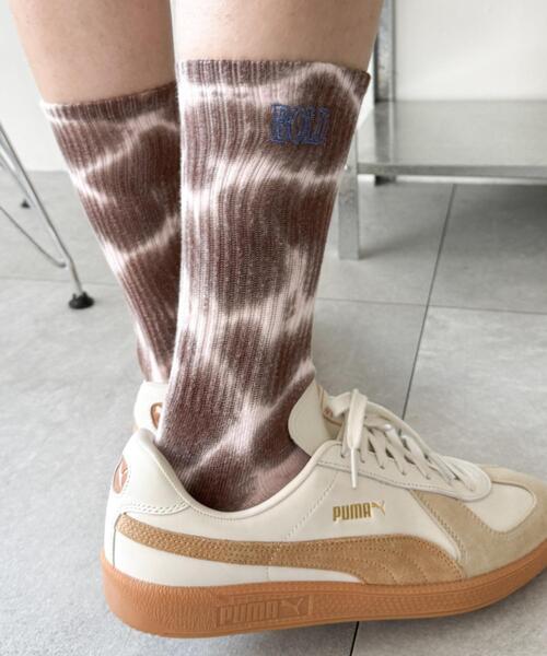 WEGO（ウィゴー）の「WEGO/刺繍ロゴタイダイソックス（ソックス/靴下・メンズ・ブラック/ブラウン/パープル・25-27CM）」の7枚目の写真