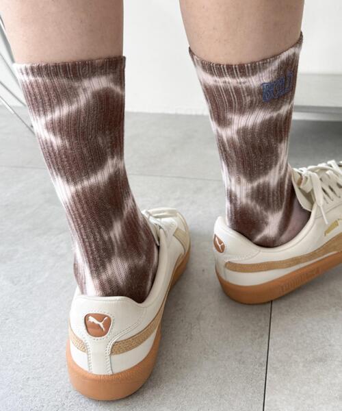WEGO（ウィゴー）の「WEGO/刺繍ロゴタイダイソックス（ソックス/靴下・メンズ・ブラック/ブラウン/パープル・25-27CM）」の8枚目の写真