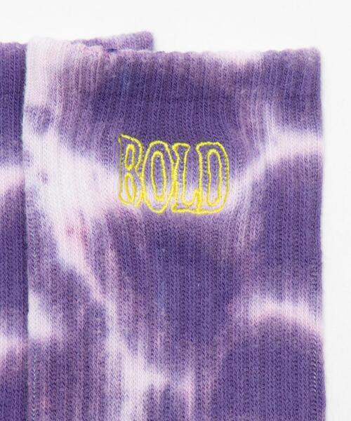 WEGO（ウィゴー）の「WEGO/刺繍ロゴタイダイソックス（ソックス/靴下・メンズ・ブラック/ブラウン/パープル・25-27CM）」の16枚目の写真