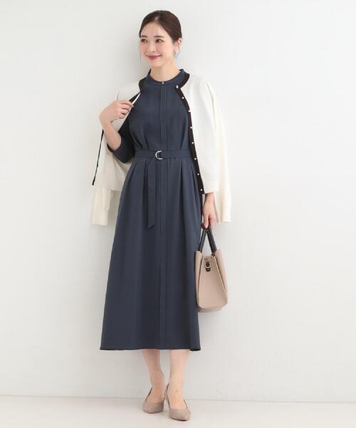 SHOO・LA・RUE(シューラルー)の「【洗濯機可/接触冷感/UV】ONOFF使える ウエストタックワンピース(ワンピース・レディース・ネイビー/ベージュ・04/03/02/01)」の20枚目の写真