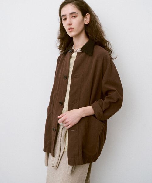 UNFIL(アンフィル)の「UNFIL | ガーメントダイ カバーオールジャケット WOMEN(カバーオール・レディース・ベージュ/ブラウン・0)」の1枚目の写真