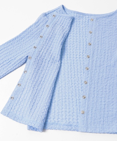 SENSE OF PLACE by URBAN RESEARCH（センスオブプレイスバイアーバンリサーチ）の「シャーリングカットカーディガン（カーディガン/ボレロ・レディース・ライトブルー/チャコールグレー/アイボリー・ONE）」の11枚目の写真