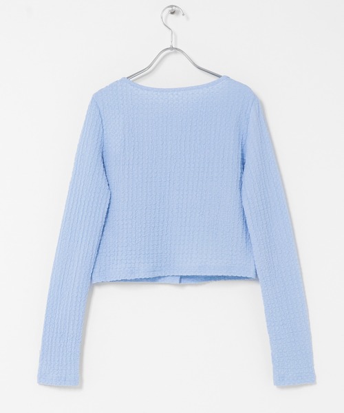SENSE OF PLACE by URBAN RESEARCH（センスオブプレイスバイアーバンリサーチ）の「シャーリングカットカーディガン（カーディガン/ボレロ・レディース・ライトブルー/チャコールグレー/アイボリー・ONE）」の12枚目の写真